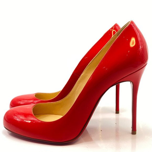 Christian Louboutin Fifi 100 Red Patent Pump 38.5 - Picture 1 of 7